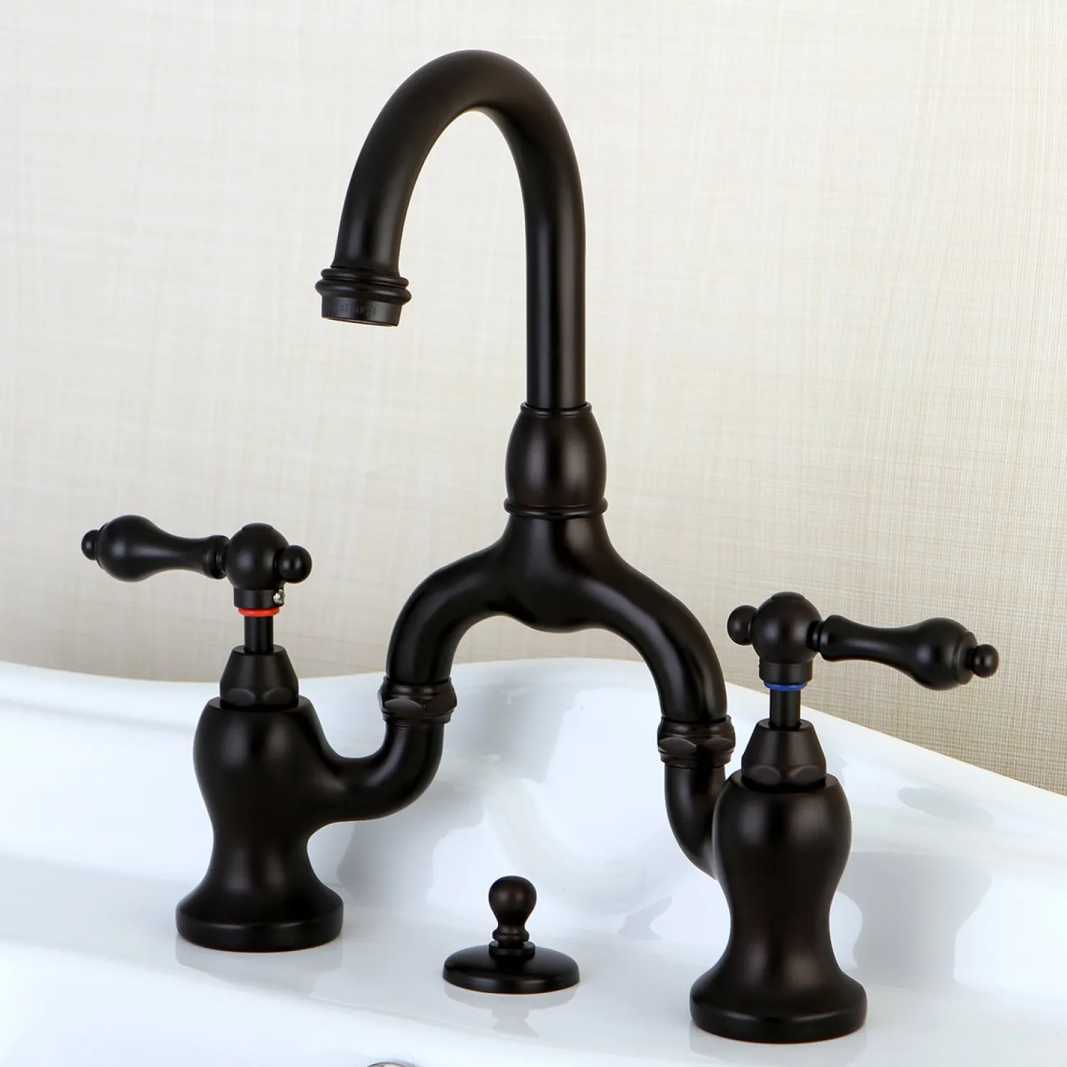 Online English Country 3-Hole Bathroom Bridge Faucet 8" Widespread|4" Center Set