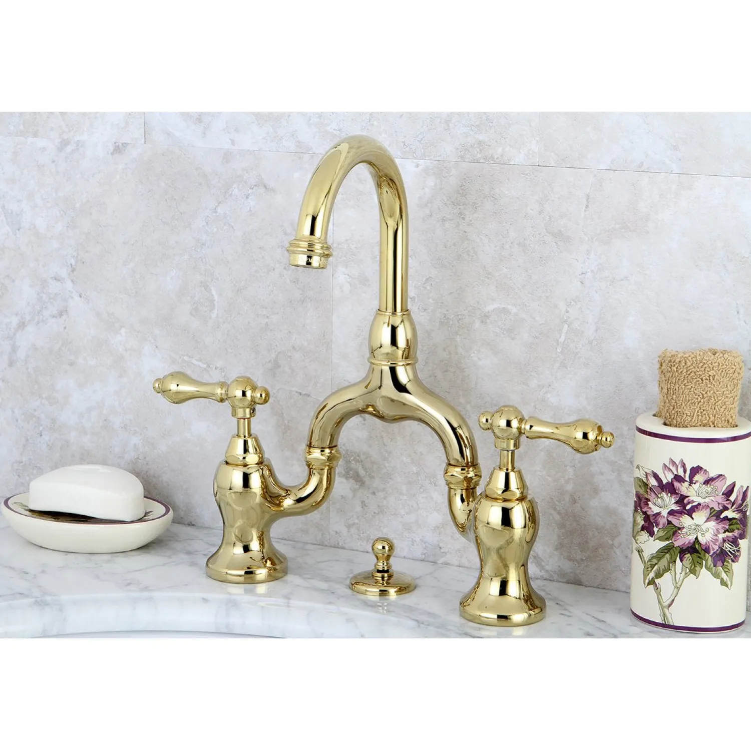 Online English Country 3-Hole Bathroom Bridge Faucet 8" Widespread|4" Center Set