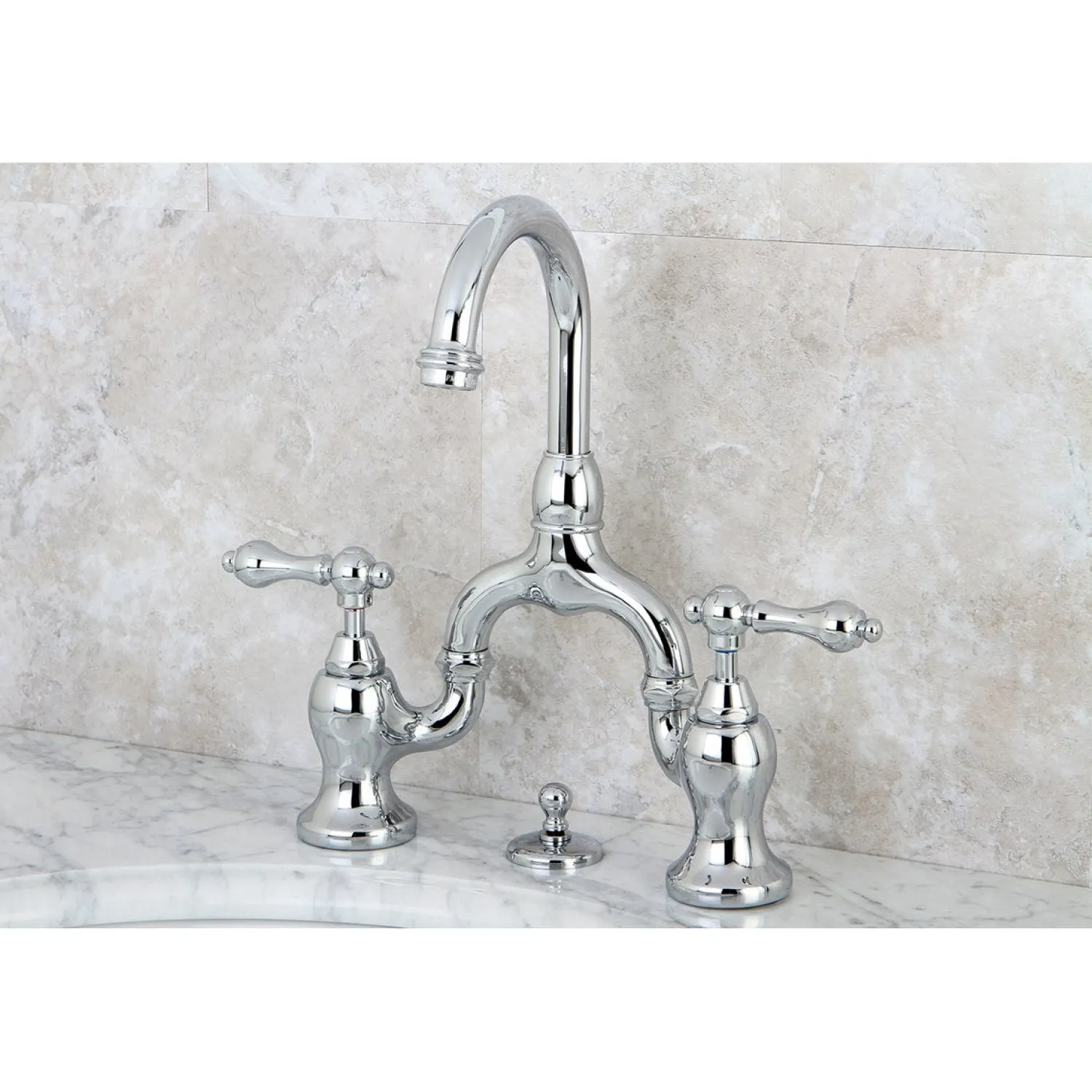Online English Country 3-Hole Bathroom Bridge Faucet 8" Widespread|4" Center Set