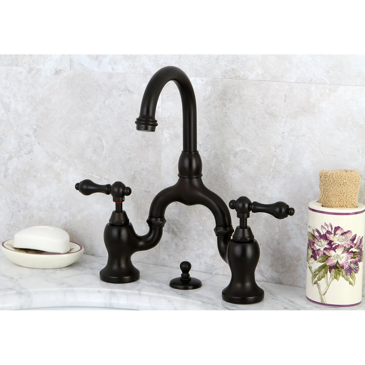 Online English Country 3-Hole Bathroom Bridge Faucet 8" Widespread|4" Center Set