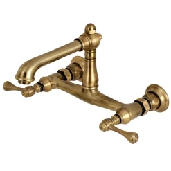 Outlet English Country Wall Mount 2-Hole Bathroom Faucet Wall Mount