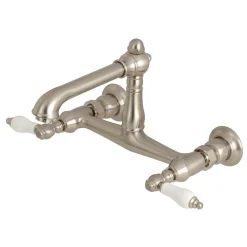 English Country 2-Hole Wall Mount Bathroom Faucet Wall Mount