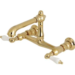 English Country 2-Hole Wall Mount Bathroom Faucet Wall Mount