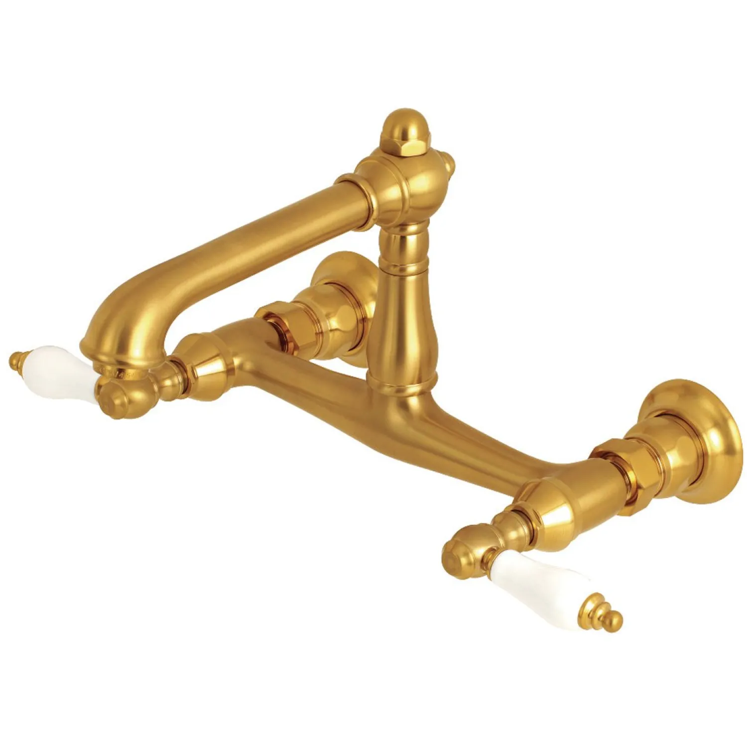English Country 2-Hole Wall Mount Bathroom Faucet Wall Mount