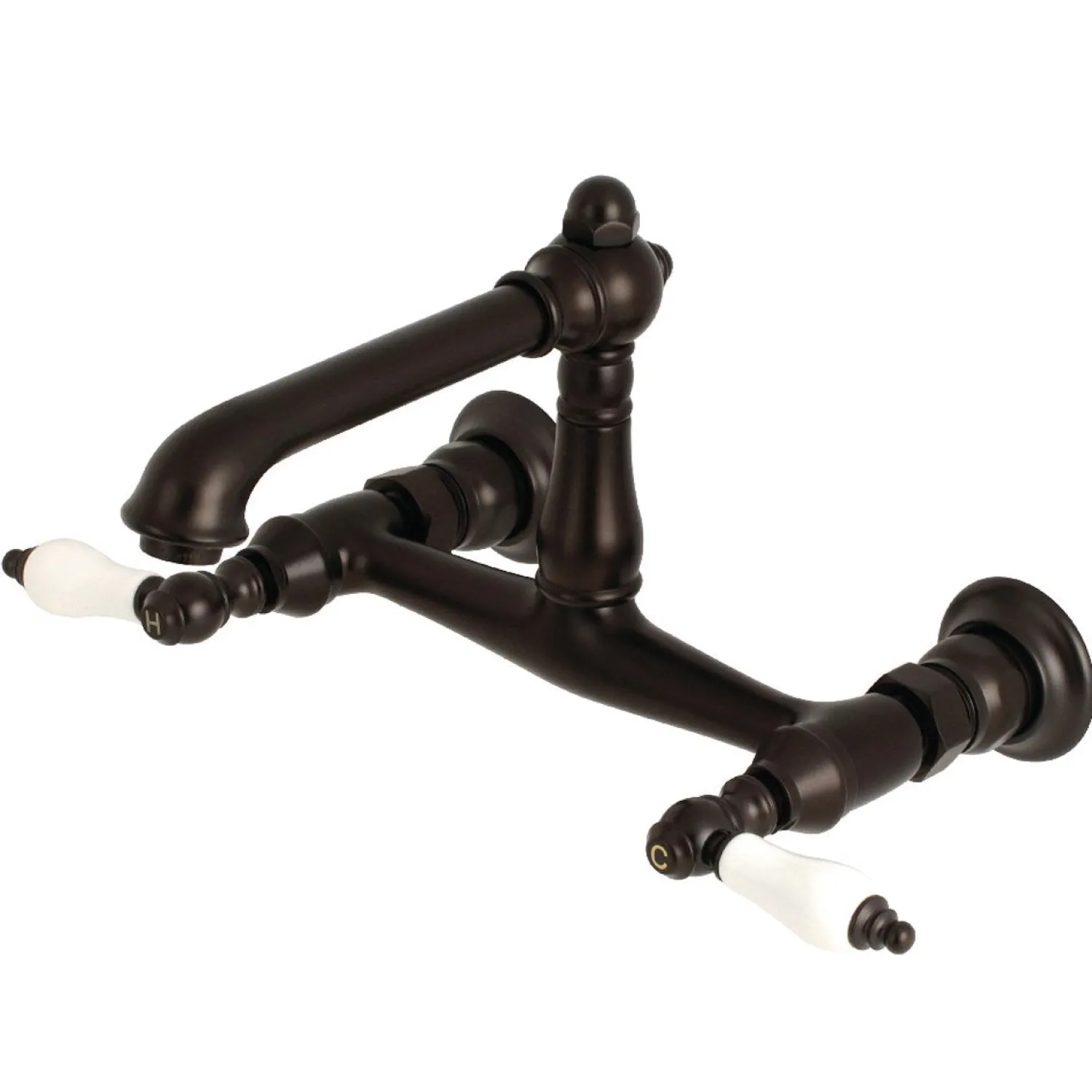 English Country 2-Hole Wall Mount Bathroom Faucet Wall Mount