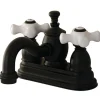 Online English Country 4" Centerset Lavatory Faucet with Heritage Spout and Porcelain Cross Handle 4" Center Set