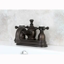 Clearance English Country Classic 4" Centerset Lavatory Faucet with Heritage Spout and Metal Cross Handle 4" Center Set