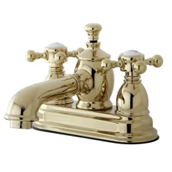 Hot English Country 4" Centerset Lavatory Faucet with Metal Cross Handle and Heritage Spout 4" Center Set