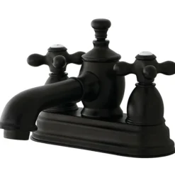 Online English Country 4" Centerset Lavatory Faucet with Heritage Spout and Metal Cross Handle 4" Center Set