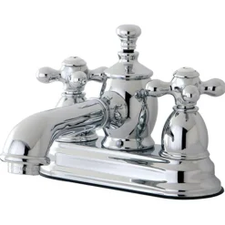 Online English Country 4" Centerset Lavatory Faucet with Heritage Spout and Metal Cross Handle 4" Center Set