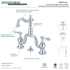 Outlet English Country Bathroom Bridge Faucet 8