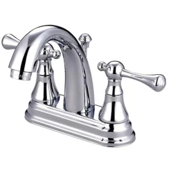Best English Vintage 4" Centerset Lavatory Faucet with Brass Pop-up and Two Handle 4" Center Set