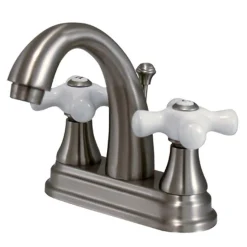 Sale English Vintage Two Handle 4" Centerset Lavatory Faucet with Brass Pop-up Drain 4" Center Set