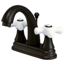 Sale English Vintage Two Handle 4" Centerset Lavatory Faucet with Brass Pop-up Drain 4" Center Set