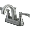 New English Vintage 4" Centerset Lavatory Faucet with Two Handle and Brass Pop-up 4" Center Set
