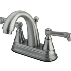 New English Vintage 4" Centerset Lavatory Faucet with Two Handle and Brass Pop-up 4" Center Set