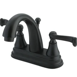 New English Vintage 4" Centerset Lavatory Faucet with Two Handle and Brass Pop-up 4" Center Set