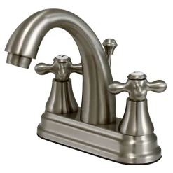 Sale English Vintage Two Handle 4" Centerset Lavatory Faucet with Brass Pop-up 4" Center Set