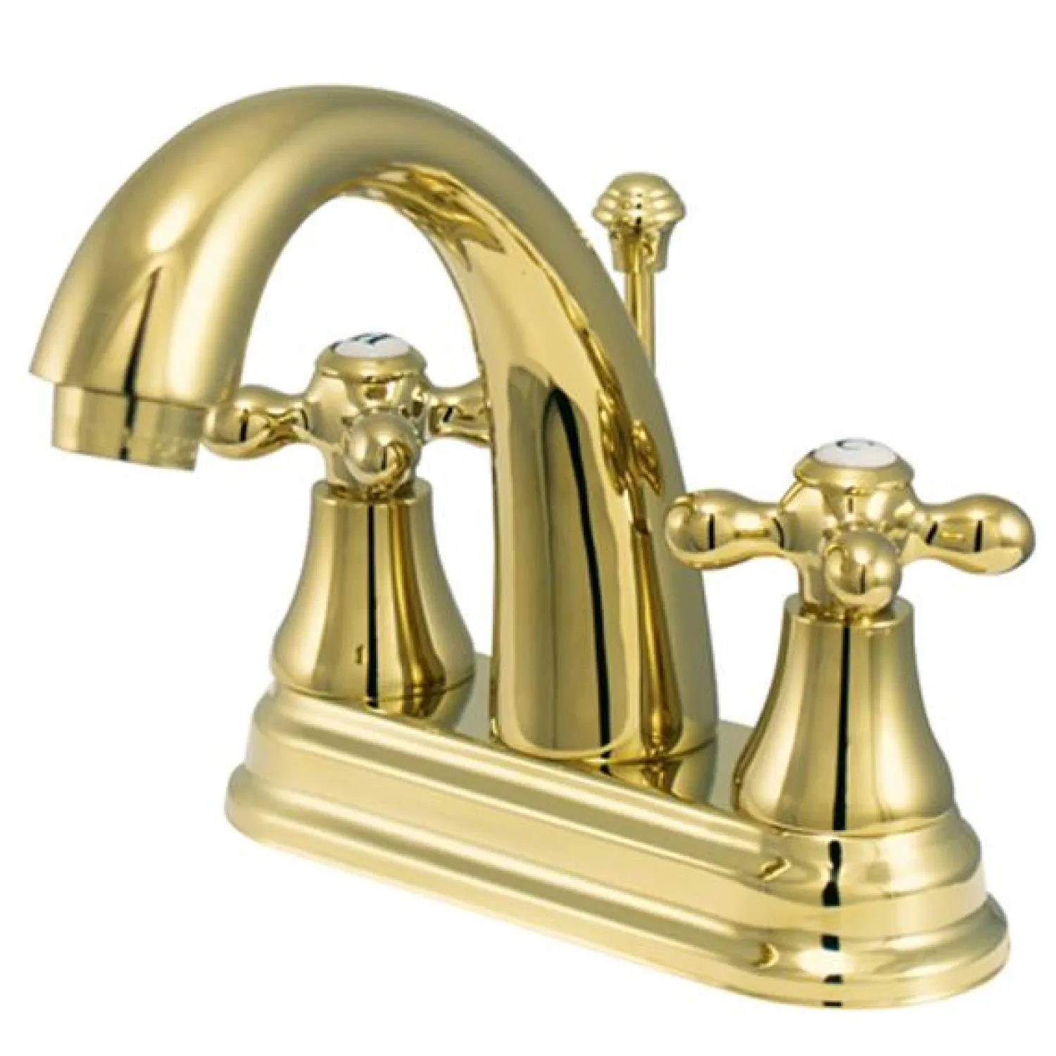 Sale English Vintage Two Handle 4" Centerset Lavatory Faucet with Brass Pop-up 4" Center Set
