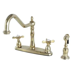 Outlet Essex 8" Centerset Kitchen Faucet with Brass Sprayer Faucets With Side Spray