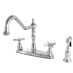 Outlet Essex 8" Centerset Kitchen Faucet with Brass Sprayer Faucets With Side Spray