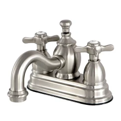 Discount Essex 4" Centerset Cross Handle Lavatory Faucet with Brass Pop-up 4" Center Set