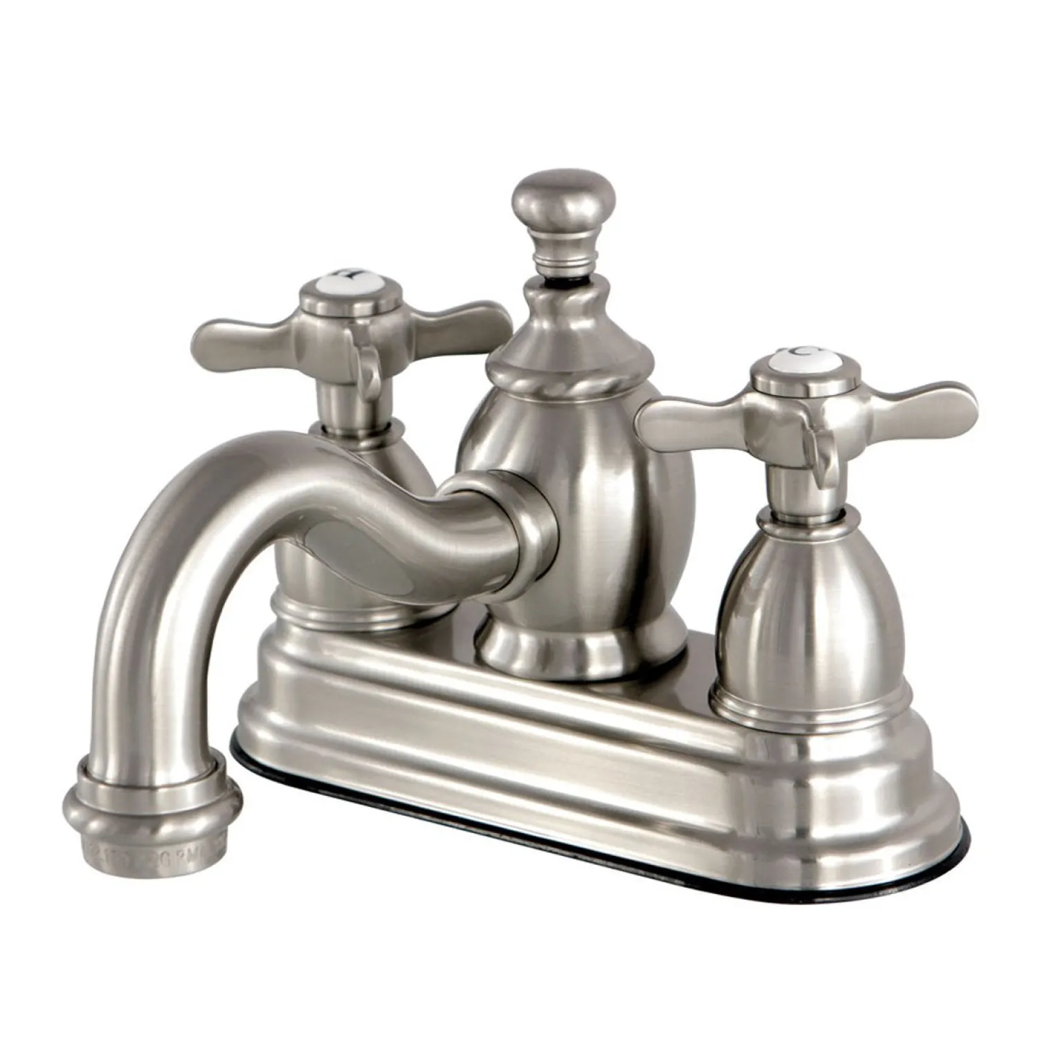 Discount Essex 4" Centerset Cross Handle Lavatory Faucet with Brass Pop-up 4" Center Set