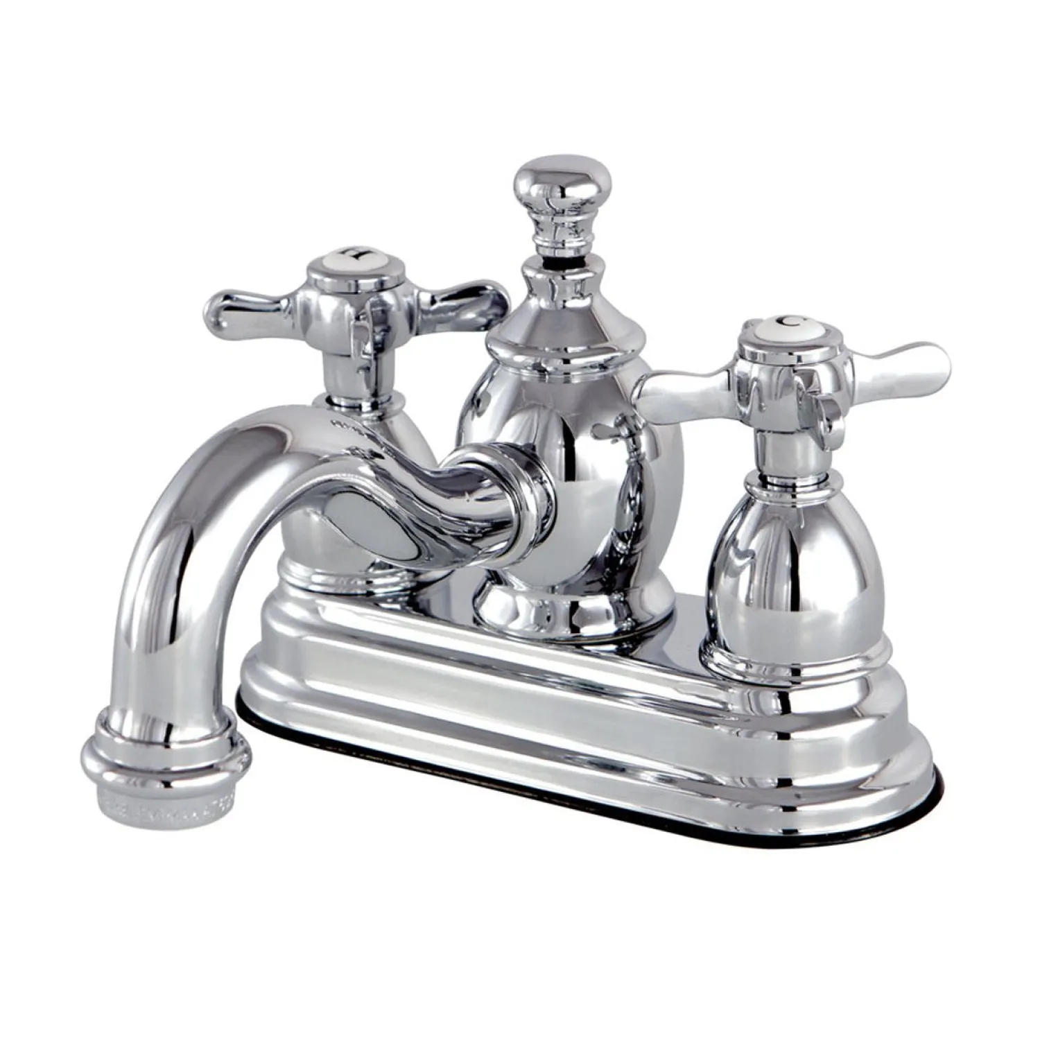 Discount Essex 4" Centerset Cross Handle Lavatory Faucet with Brass Pop-up 4" Center Set