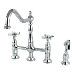 New Essex Classic 8" Centerset Kitchen Faucet with Brass Sprayer Bridge Faucets
