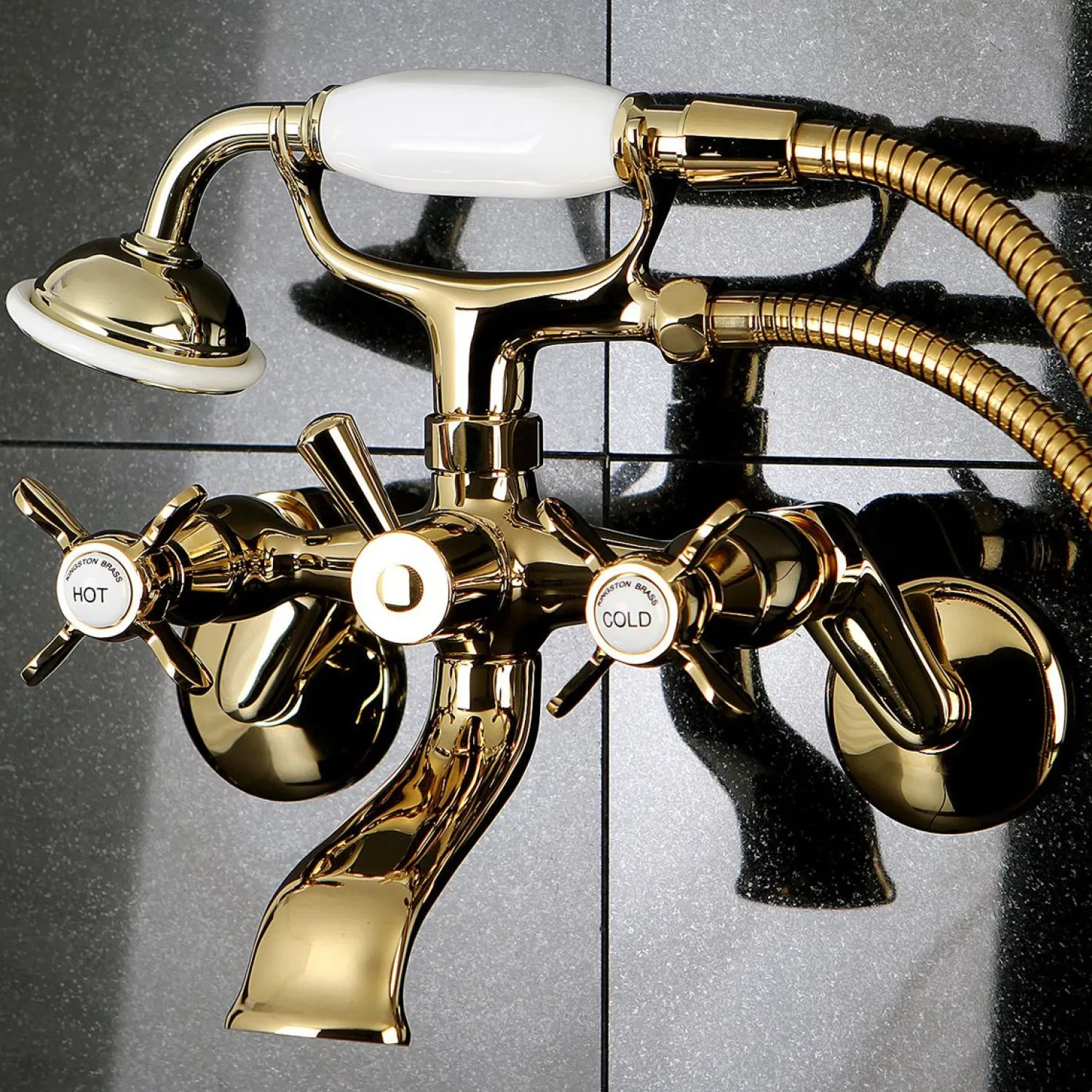 Essex 2-Handle Wall Mount Clawfoot Tub Faucet with Hand Shower Tub & Shower Sets|Tub Faucets