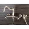 Essex 8-Inch Centerset Wall Mount Kitchen Faucet with Brass Sprayer Wall Mounted Kitchen Faucets