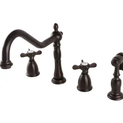 Online Essex 8" to 16" Widespread Kitchen Faucet with Brass Sprayer Widespread Kitchen Faucets