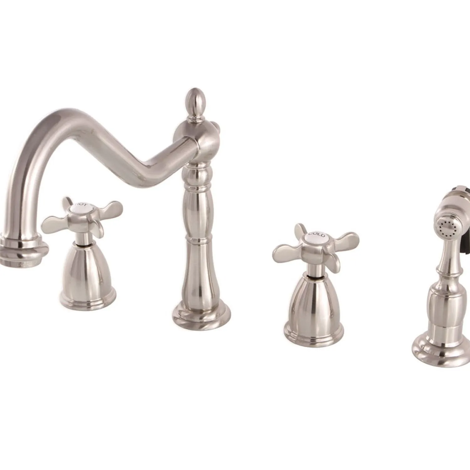 Online Essex 8" to 16" Widespread Kitchen Faucet with Brass Sprayer Widespread Kitchen Faucets