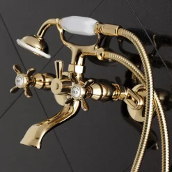 New Essex Wall Mount Clawfoot Tub Filler with Hand Shower Tub & Shower Sets|Tub Faucets