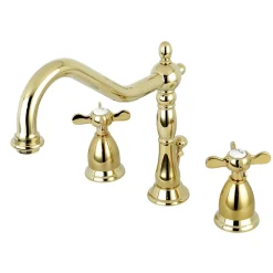 Clearance Essex Widespread Lavatory Faucet with Brass Pop-up and Cross Handles 8