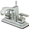 Clearance Executive Two Handle Deck Mount 4" Centerset Lavatory Faucet with Brass Pop-up 4" Center Set