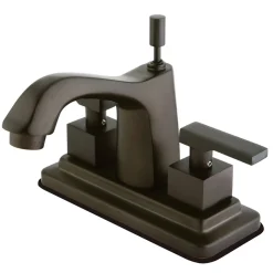 Clearance Executive Two Handle Deck Mount 4" Centerset Lavatory Faucet with Brass Pop-up 4" Center Set