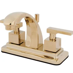 Executive Two Handle 4" Centerset Lavatory Faucet with Brass Pop-up 4" Center Set