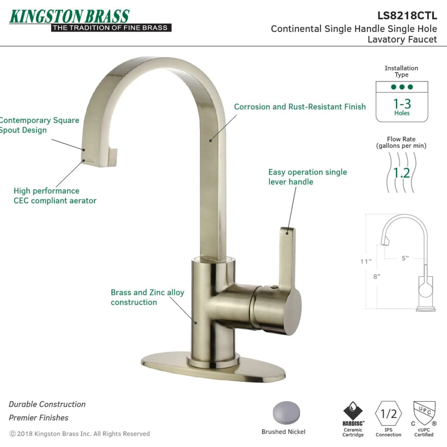 Discount Fauceture Continental Single-Handle Bathroom Faucet Single Hole|4" Center Set