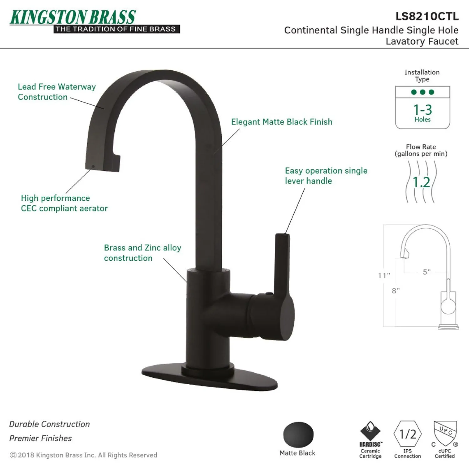 Discount Fauceture Continental Single-Handle Bathroom Faucet Single Hole|4" Center Set