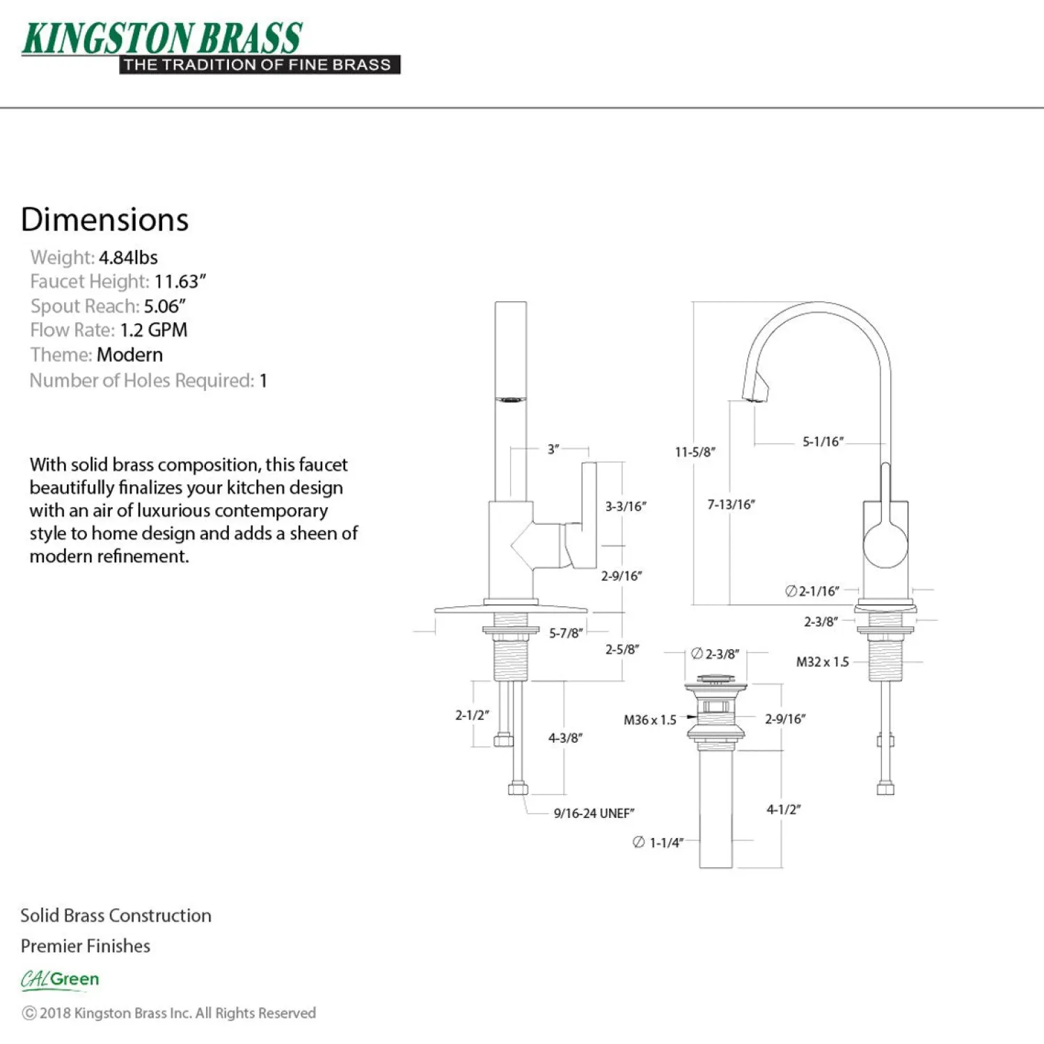Discount Fauceture Continental Single-Handle Bathroom Faucet Single Hole|4" Center Set