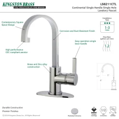 Discount Fauceture Continental Single-Handle Bathroom Faucet Single Hole|4