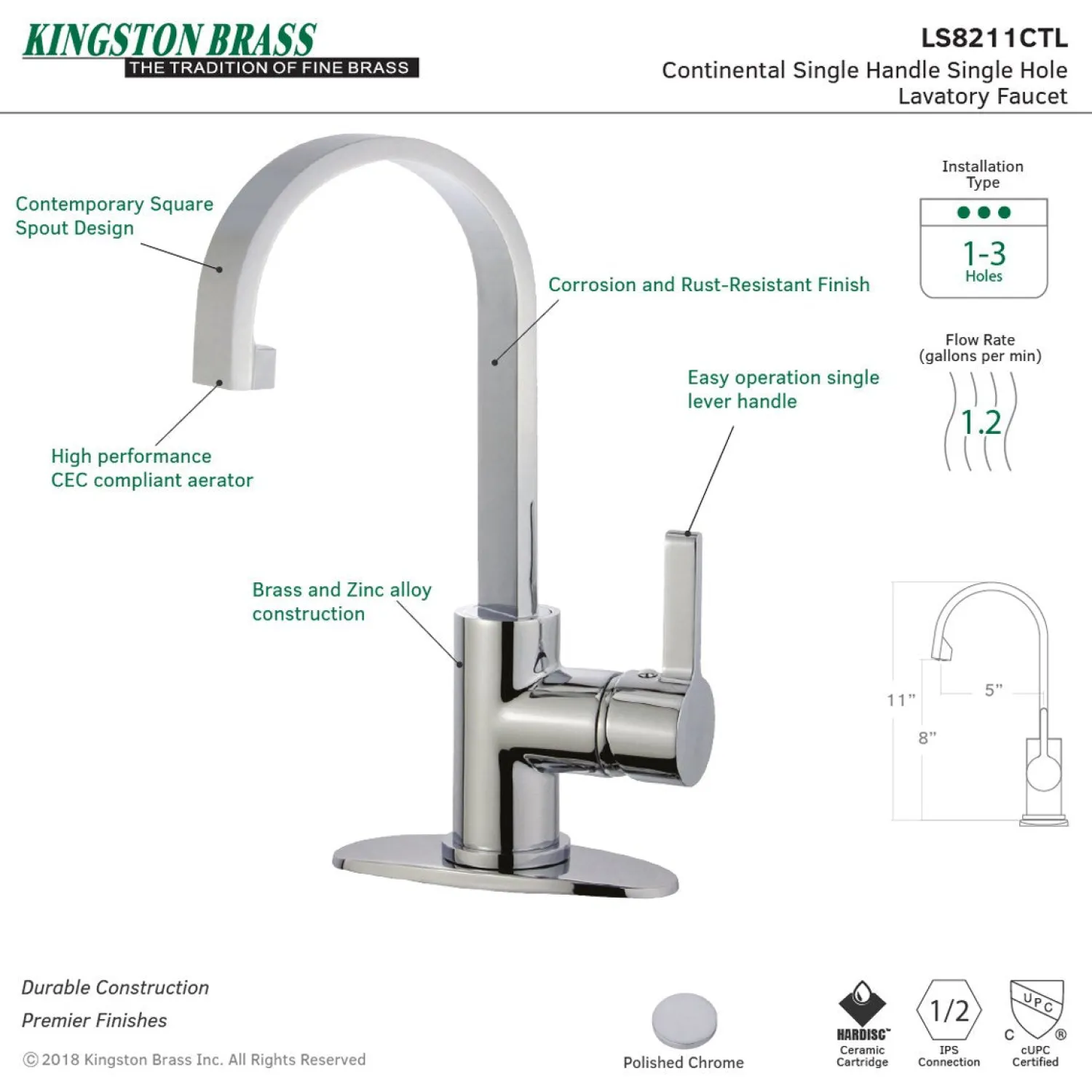 Discount Fauceture Continental Single-Handle Bathroom Faucet Single Hole|4" Center Set