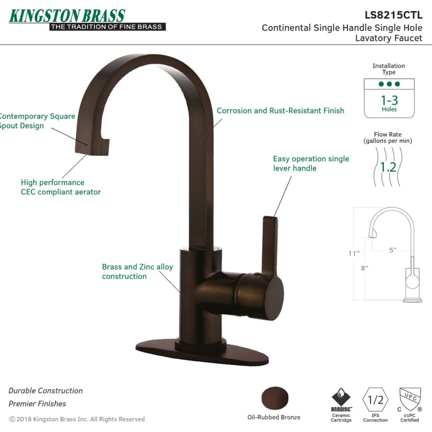 Discount Fauceture Continental Single-Handle Bathroom Faucet Single Hole|4" Center Set