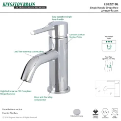 Online Fauceture Concord Single-Handle Monoblock Bathroom Faucet Single Hole