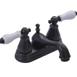 Sale Fauceture FS3606PL English Classic Two Handle 4" Centerset Lavatory Faucet in Noble Bronze 4" Center Set