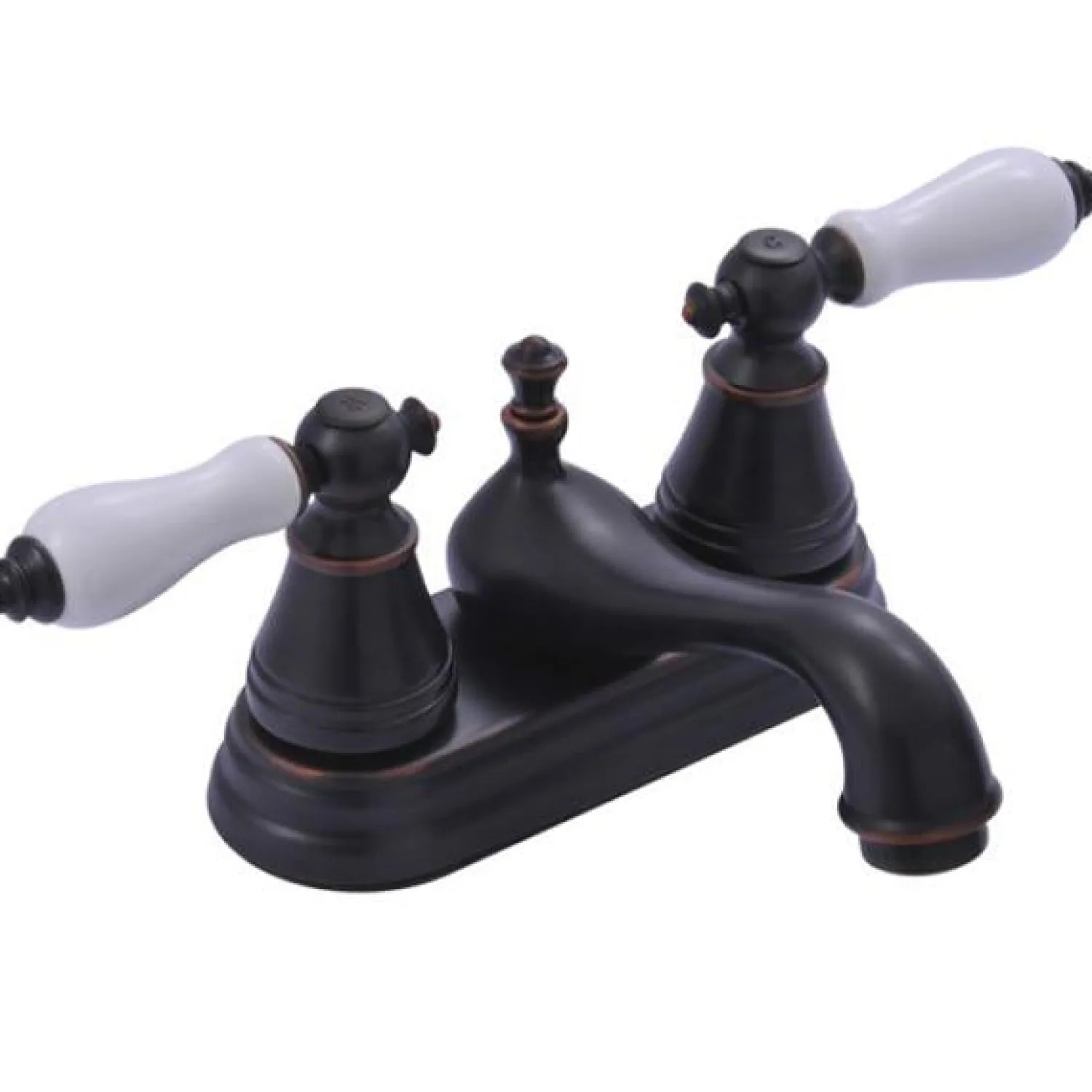 Sale Fauceture FS3606PL English Classic Two Handle 4" Centerset Lavatory Faucet in Noble Bronze 4" Center Set