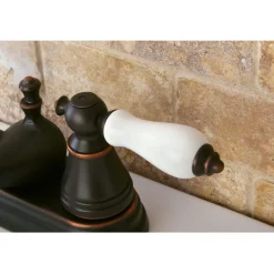 Sale Fauceture FS3606PL English Classic Two Handle 4" Centerset Lavatory Faucet in Noble Bronze 4" Center Set