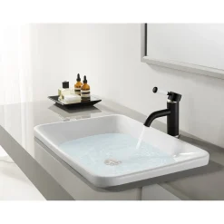Hot Fauceture Paris Single-Handle Bathroom Faucet with Drain and Deck Plate Single Hole
