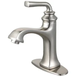 Best Fauceture Restoration Single-Handle Bathroom Faucet with Push-Up Drain and Deck Plate Single Hole
